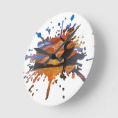 Handgemachte Kunst / Tanzen mit der Sonne Runde Wanduhr (Winkel)