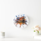 Handgemachte Kunst / Tanzen mit der Sonne Runde Wanduhr (Zuhause)