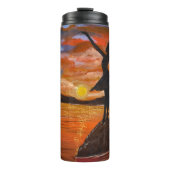 Handgemachte Kunst / Tanzen mit der Sonne Thermosbecher (Vorderseite)