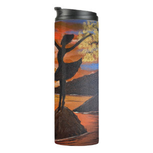 Handgemachte Kunst / Tanzen mit der Sonne Thermosbecher