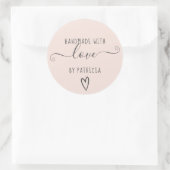 Handgemachte Liebe Typografie minimalistisch rot R Runder Aufkleber (Tasche)