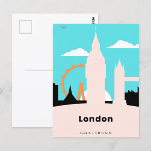 handgemachte London Postkarten / London Karten