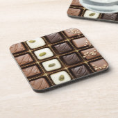 Handgemachte Luxusschokolade in einem Kasten Getränkeuntersetzer (Linke Seite)