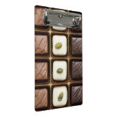 Handgemachte Luxusschokolade in einem Kasten Mini Klemmbrett (Schrägansicht)