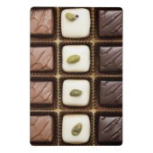 Handgemachte Luxusschokolade in einem Kasten Mini Klemmbrett (Rückseite)