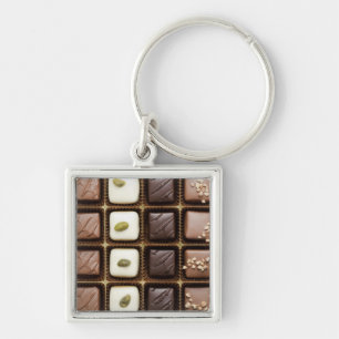 Handgemachte Luxusschokolade in einem Kasten Schlüsselanhänger