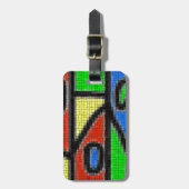 Handgemachte Mosaike, moderne Kunst. Gepäckanhänger (Vorderseite vertikal)