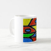 Handgemachte Mosaike, moderne Kunst. Kaffeetasse (Vorderseite Links)