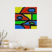 Handgemachte Mosaike, moderne Kunst. Poster (Küche)
