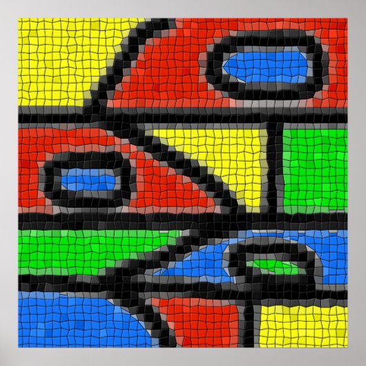 Handgemachte Mosaike, moderne Kunst. Poster (Vorne)
