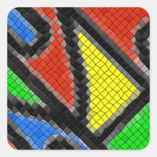 Handgemachte Mosaike, moderne Kunst. Quadratischer Aufkleber