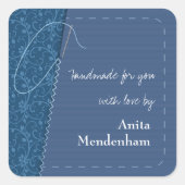 Handgemachte Nähnadel Quadratischer Aufkleber (Vorderseite)