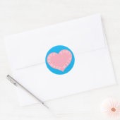 Handgemachte rosa Liebe Runder Aufkleber (Umschlag)