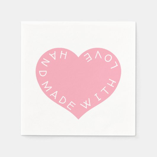 Handgemachte rosa Liebe Serviette (Vorderseite)