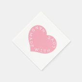 Handgemachte rosa Liebe Serviette (Ecke)