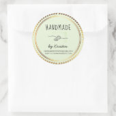 Handgemachte rustikale, grüne goldene Rahmen Runder Aufkleber (Tasche)