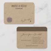 Handgemachte rustikale Naturpapierarmband Visitenkarte (Vorne/Hinten)