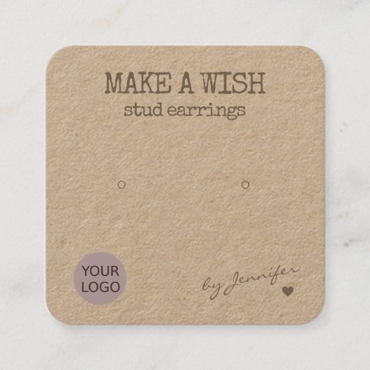 Handgemachte rustikale Naturpapierklammereimer Quadratische Visitenkarte (Vorderseite)