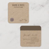 Handgemachte rustikale Naturpapierklammereimer Quadratische Visitenkarte (Vorne/Hinten)