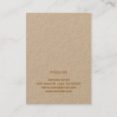 Handgemachte Schmuck Rustic Kraft Paper Earring Ho Visitenkarte (Rückseite)