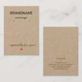 Handgemachte Schmuck Rustic Kraft Paper Earring Ho Visitenkarte (Vorne/Hinten)