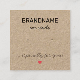 Handgemachte Schmuck Tiny Heart Rustic Ohrringe Ho Quadratische Visitenkarte