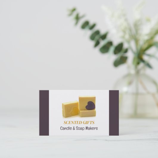 Handgemachte Seife-, Kerzen- und Seifenhersteller Visitenkarte (Stehend Vorderseite)