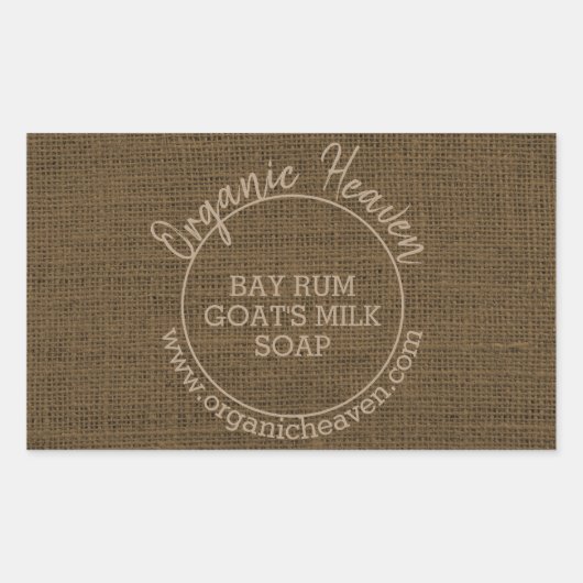 Handgemachte Seife - Rustikales Länderbeutelsiegel Rechteckiger Aufkleber (Vorderseite)