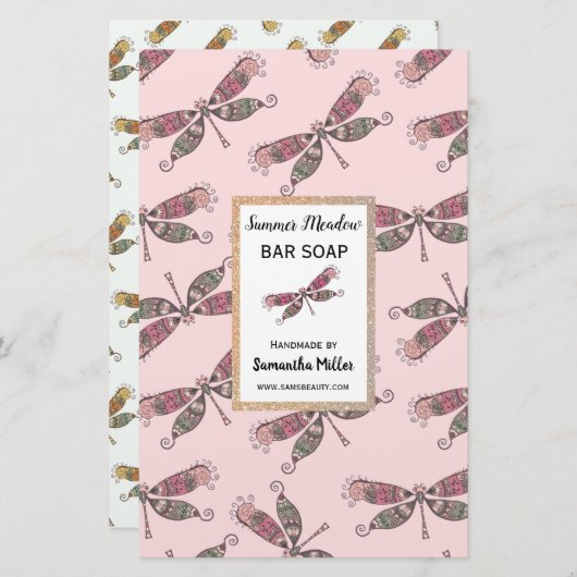 Handgemachte Seifenprodukte für Libellen, Gerecyce Briefpapier (Vorne/Hinten)