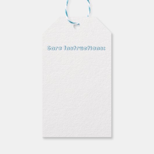 Handgemachte Strickmarke, Pflegeetikett, Made by m Geschenkanhänger (Rückseite)