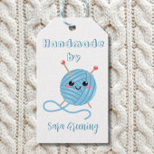 Handgemachte Strickmarke, Pflegeetikett, Made by m Geschenkanhänger