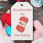 Handgemachte Strickmarke, Pflegeetikett, Made by m Geschenkanhänger