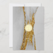 Handgemachte Tinte Glitzer Chic Gold Hochzeit Einl Einladung (Rückseite)