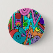 Handgemachte und digital gestrichene Muster Art 12 Button (Vorderseite)