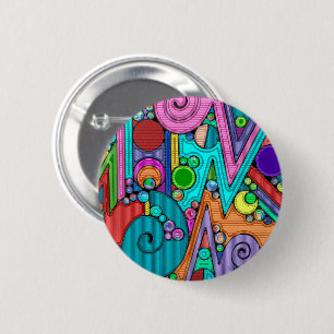 Handgemachte und digital gestrichene Muster Art 12 Button