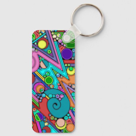 Handgemachte und digital gestrichene Muster Art 12 Schlüsselanhänger (Rückseite)