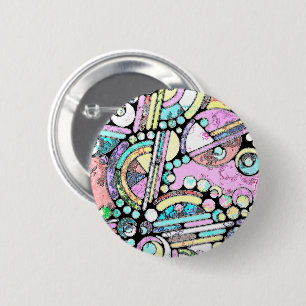 Handgemachte und digital gestrichene Muster Art 17 Button