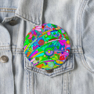 Handgemachte und digital gestrichene Muster Art 18 Button