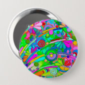 Handgemachte und digital gestrichene Muster Art 18 Button (Vorne & Hinten)