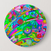 Handgemachte und digital gestrichene Muster Art 18 Button (Vorderseite)