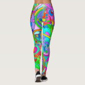 Handgemachte und digital gestrichene Muster Art 18 Leggings (Rückseite)