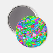 Handgemachte und digital gestrichene Muster Art 18 Magnet (Vorderseite/Rückseite)