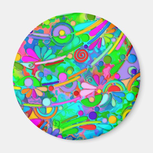 Handgemachte und digital gestrichene Muster Art 18 Magnet (Vorne)