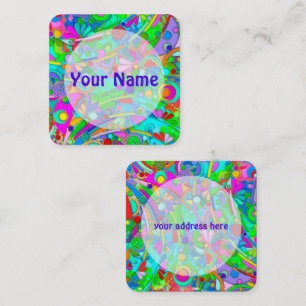 Handgemachte und digital gestrichene Muster Art 18 Quadratische Visitenkarte