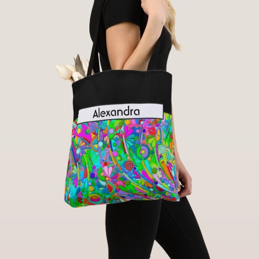 Handgemachte und digital gestrichene Muster Art 18 Tasche (Von Nahem)