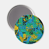 Handgemachte und digital gestrichene Muster Art 21 Magnet (Vorderseite/Rückseite)