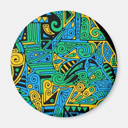Handgemachte und digital gestrichene Muster Art 21 Magnet (Vorne)