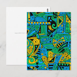 Handgemachte und digital gestrichene Muster Art 21 Postkarte