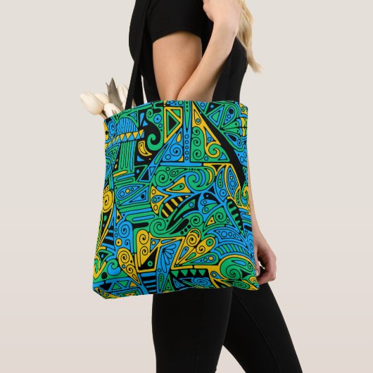 Handgemachte und digital gestrichene Muster Art 21 Tasche (Von Nahem)