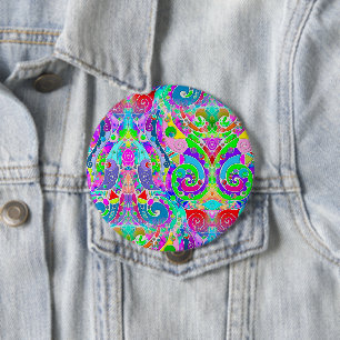 Handgemachte und digital gestrichene Muster Art 22 Button